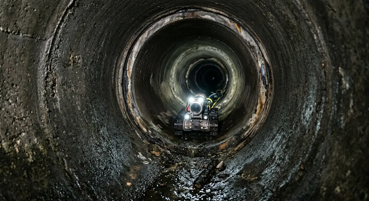 Robotic sewer camera inspecting pipe interior for Sewer Line Repair in Hazel Dell